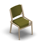 4488 - Zeta dining chair solid wood with upholstered back without armrests with removable seat and back covers, birch