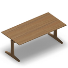 3682 - LIP Table 180x90 cm - T-leg Adjustable H (68-80), oak hpl
