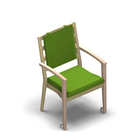 3855 - NEXUS Stackable chair with armrests with ribs and pillow with wheels