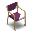 2871 - Bankett Stablestol med armlen med hjul med avtagbar setetrekk, ryggtrekk