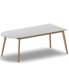 4328 - ALMA Table 200x90 cm with arc H75, white hpl