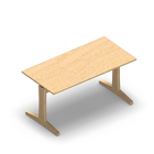 3656 - LIP Table 140x70 cm - T-leg Adjustable H (68-80), birch hpl