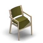 4513 - Zeta dining chair solid wood, back with ribs and cushion, with removable seat cover, birch