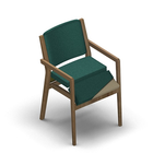 4557 - Zeta multi dining chair solid wood with upholstered back with removable seat cover, oak