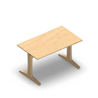3652 - LIP Table 120x70 cm - T-leg Adjustable Height (68-80), birch hpl