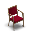 2742 - NEXUS Stackable chair with armrests and upholstered back with wheels