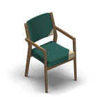 4544 - Zeta dining chair solid wood with upholstered back with armrests with removable seat and back covers, oak