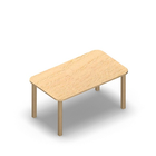 1462 - LIP Table 120x70 cm rounded H60, birch HPL