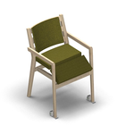 4519 - Zeta multi dining chair solid wood, back with ribs with cushion, with wheels, birch