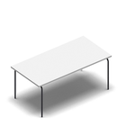 3445 - PIVOT table with single pipe leg 65 x 130 cm, white hpl