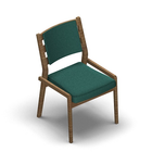 4540 - Zeta dining chair solid wood, back with ribs with removable cushion, without armrests, oak