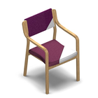 2868 - BANKETT Stackable chair with armrest with removable seat and back covers