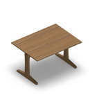 3674 - LIP Table 120x90 cm - T-leg Adjustable H (68-80), oak hpl