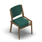4537 - Zeta dining chair solid wood with upholstered back without armrests with removable seat and back covers, oak
