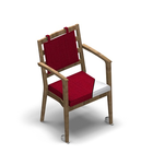 2741 - NEXUS Stackable chair with armrests with wheels and back pillow with removable seat cover