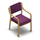 2869 - Bankett Stablestol med armlen med hjul
