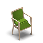 2683 - NEXUS Stackable chair with armrests and upholstered back with wheels