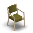 4499 - Zeta dining chair solid wood, back with ribs with cushion,with removable seat cover, with armrests, birch