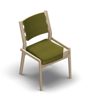 4492 - Zeta dining chair solid wood, back with ribs with cushion, without armrests, with removable seat cover, birch