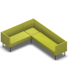 3851 - Mine 2 seater - corner - 3 seater with low back with armrests