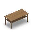 3586 - LIP Table 140x70 cm with Magazine Tray, H60 oak HPL
