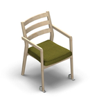 4503 - Zeta dining chair solid wood, back with ribs, with wheels, birch