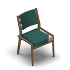 4541 - Zeta dining chair solid wood, back with ribs with cushion, without armrests, with removable seat cover, oak