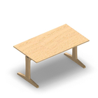 3664 - LIP Table 140x80 cm - T-leg Adjustable H (68-80), birch hpl