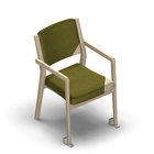 4502 - Zeta dining chair solid wood with upholstered back with wheels with removable seat and back covers, birch