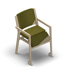 4516 - Zeta multi dining chair solid wood with upholstered back with removable seat and back covers with wheels, birch