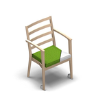 2672 - Nexus Stablestol med armlen, med avtagbar setetrekk, med hjul, bjørk