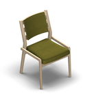 4491 - Zeta dining chair solid wood, back with ribs with removable cushion, without armrests, birch