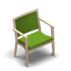 2692 - NEXUS Max dining chair with armrests with upholstered back with wheels