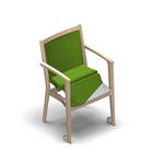 2684 - NEXUS Stackable chair with armrests and upholstered back with wheels with removable seat cover