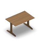 3662 - LIP Table 120x80 cm - T-leg Adjustable H (68-80), oak hpl