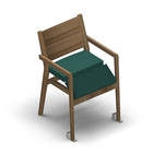 4645 - Zeta multi dining chair solid wood with veneer back with wheels, oak
