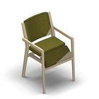 4509 - Zeta multi dining chair solid wood with upholstered back with removable seat and back covers, birch