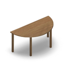 3554 - LIP Table half ø140 cm H72, oak HPL