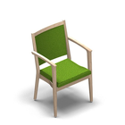 1729 - NEXUS Stackable chair with armrests and upholstered back