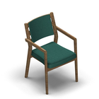 4547 - Zeta dining chair solid wood, back with ribs with cushion, with armrests, oak