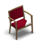 2763 - NEXUS Max dining chair with armrests with upholstered back with wheels with removable seat cover
