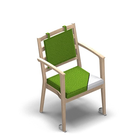 2673 - NEXUS Stackable chair with armrests with wheels and back pillow with removable seat cover