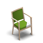 2675 - NEXUS Stackable chair with armrests and upholstered back with wheels with removable seat cover