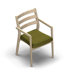 4496 - Zeta dining chair solid wood, back with ribs, with armrests, birch