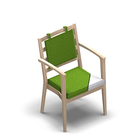 2669 - NEXUS Stackable chair with armrests with back pillow with removable seat cover
