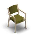 4506 - Zeta dining chair solid wood, back with ribs and cushion, with removable seat cover, with wheels, birch