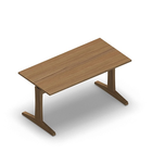 3658 - LIP Table 140x70 cm - T-leg Adjustable H (68-80), eik hpl
