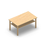 3580 - LIP Table 120x70 cm with Magazine Tray, H60 birch HPL
