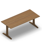 3670 - LIP Table 180x80 cm - T-leg Adjustable H (68-80), oak hpl