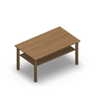 3582 - LIP Table 120x70 cm with Magazine Tray, H60 oak HPL